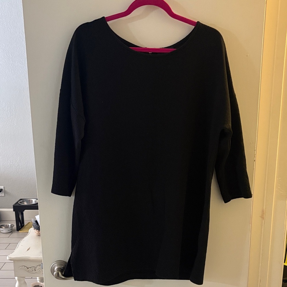 GAP Black Textured Top with Zipper